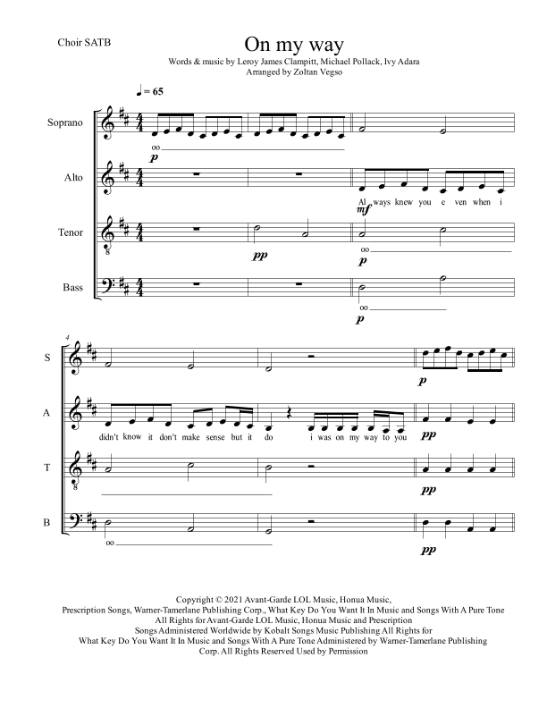 On My Way (arr. Zoltan Vegso)