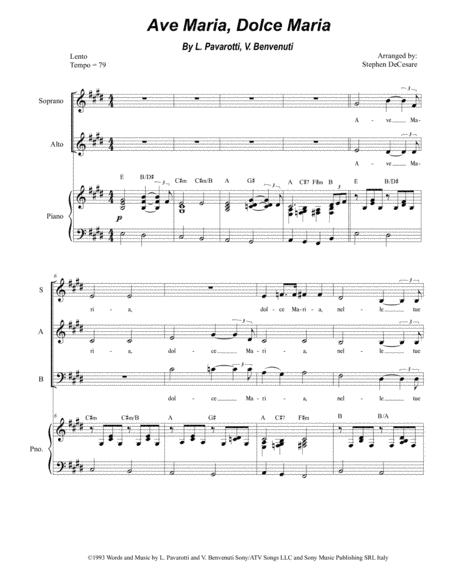 Ave Maria, Dolce Maria (arr. Stephen DeCesare)