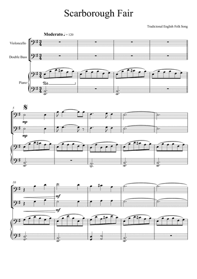 Scarborough Fair - Traditional English Folk Song (Violoncello and Double Bass Duet) (arr. André Laitano)