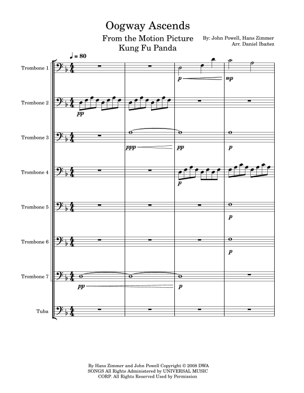Oogway Ascends (arr. Daniel Ibanez)