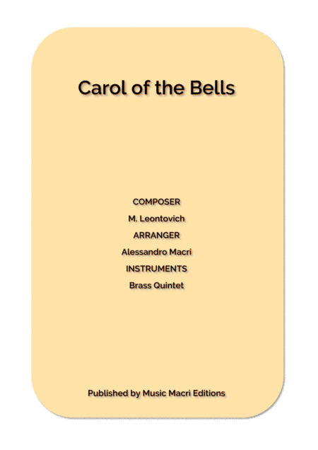 Carol of the Bells by M. Leontovich (arr. Alessandro Macrì)
