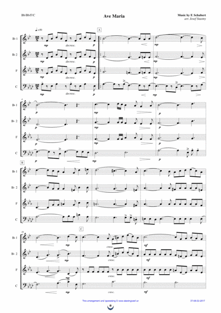 Ave Maria (Schubert) (arr. Josef STASTNY)