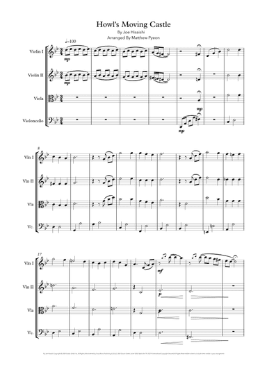 Howl's Moving Castle (arr. Matthew pyeon)