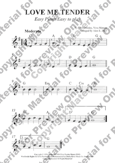 Love Me Tender (arr. Alex E.)