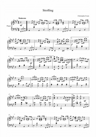 'Strolling' for piano solo
