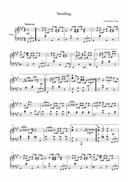 'Strolling' for piano solo