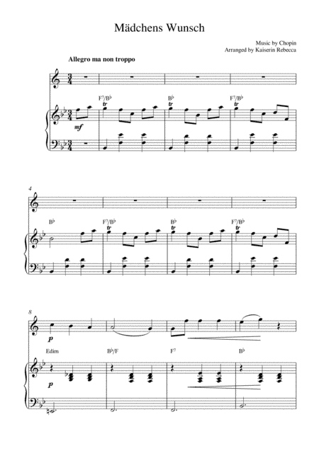 Mädchens Wunsch (arr. Kaiserin Rebecca)
