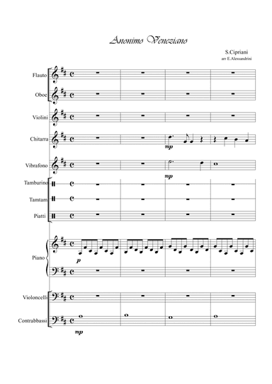 Anonimo Veneziano (arr. Ester Alessandrini)