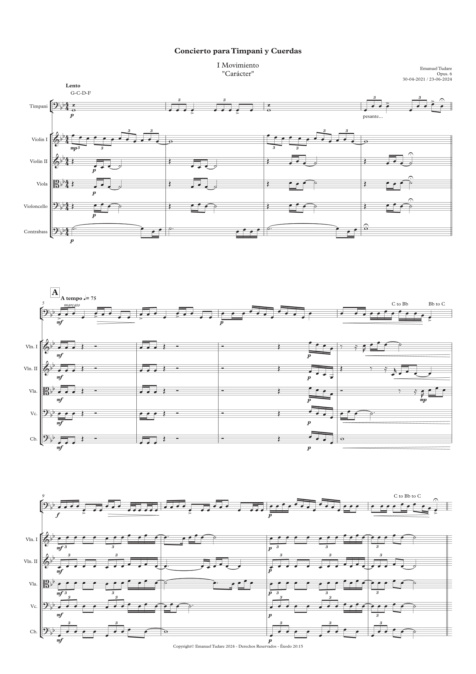 Concierto para Timpani y Cuerdas
