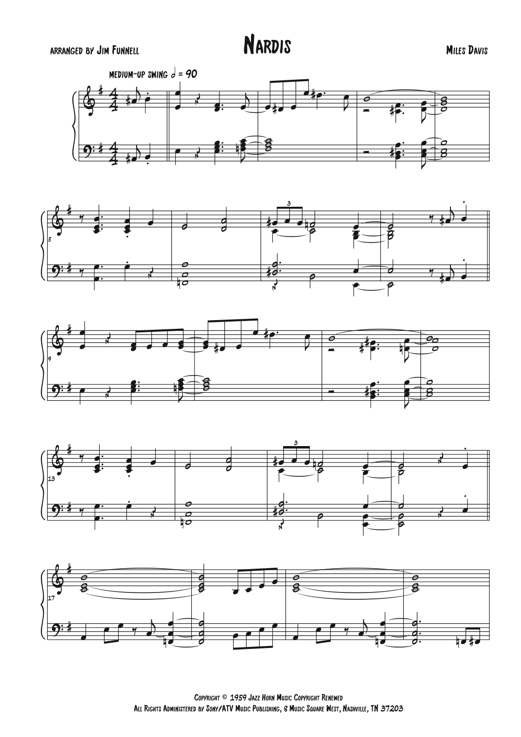 Nardis (arr. Jim Funnell)