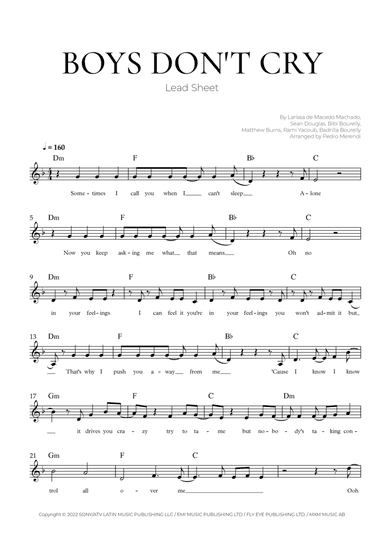 Boys Don't Cry (arr. Pedro Merendi)