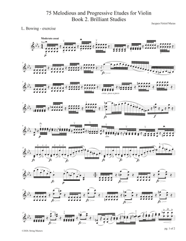 Mazas 75 Melodious & Progressive Etudes for Violin Book 2, No. 50 (arr. String Masters)