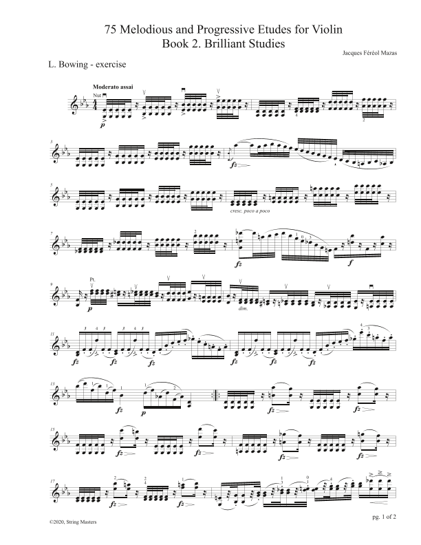 Mazas 75 Melodious & Progressive Etudes for Violin Book 2, No. 50 (arr. String Masters)