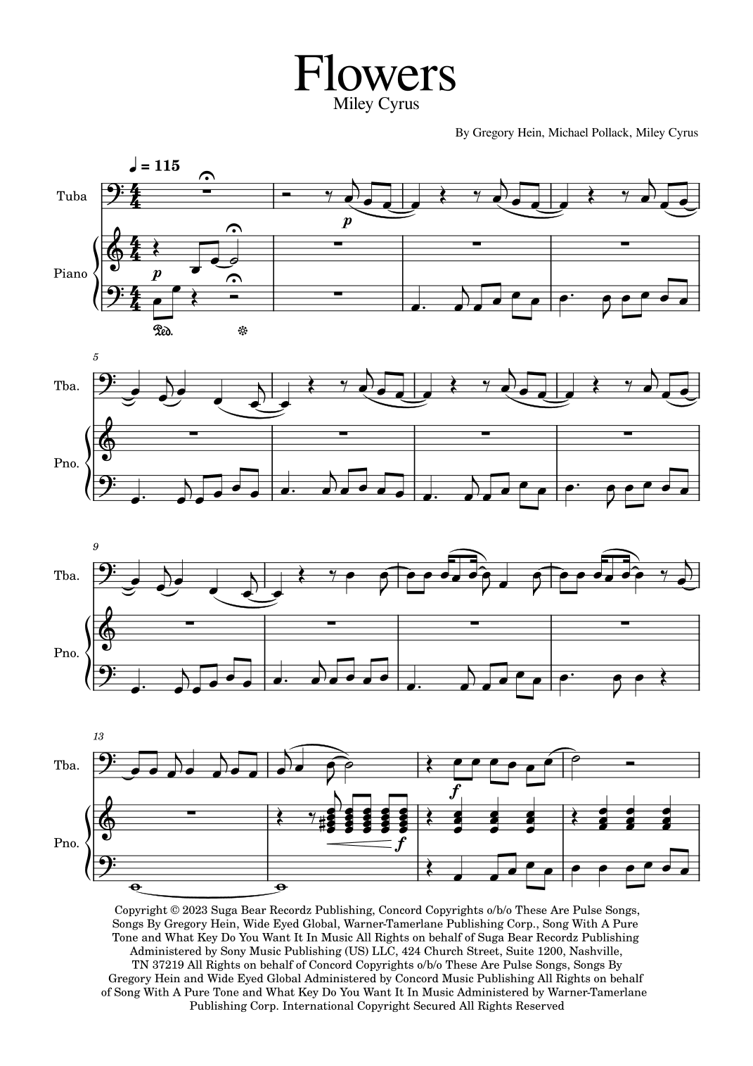 Flowers (arr. Golden Skull Editions)