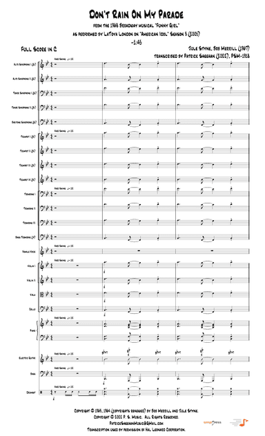 Don't Rain On My Parade (arr. Patrick Sheehan)