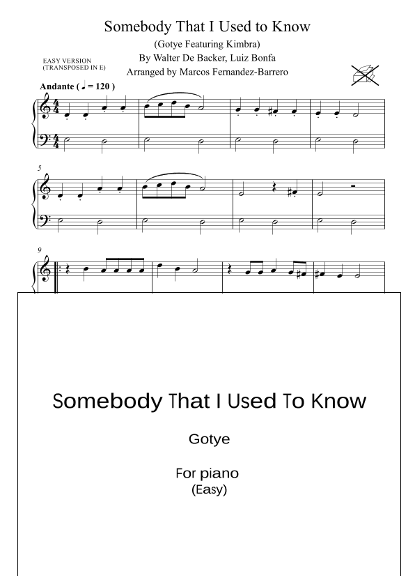 Somebody That I Used To Know (arr. Marcos Fernandez-Barrero)