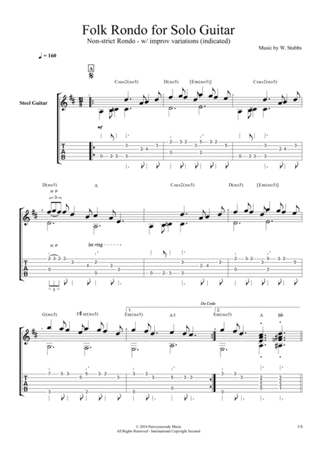 Folk Rondo for Solo Guitar