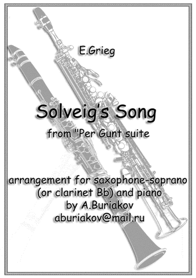 "Solveig's Song" from "Per Gunt" suite (soprano-sax, clarinet, trumpet)) (arr. Andrey Buriakov)
