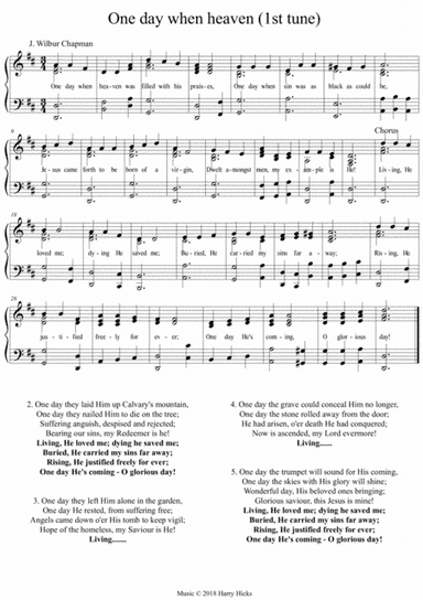 One day when heaven. A new tune to a wonderful old hymn.
