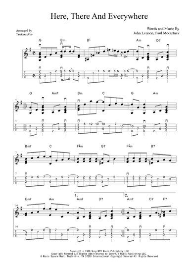 Here, There And Everywhere (arr. Tsukasa Abe)
