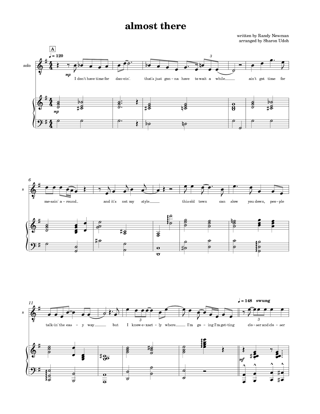 Almost There (arr. Sharon Udoh)