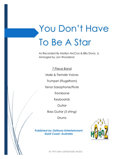 You Don't Have To Be A Star (to Be In My Show) (arr. Jon Woodend)