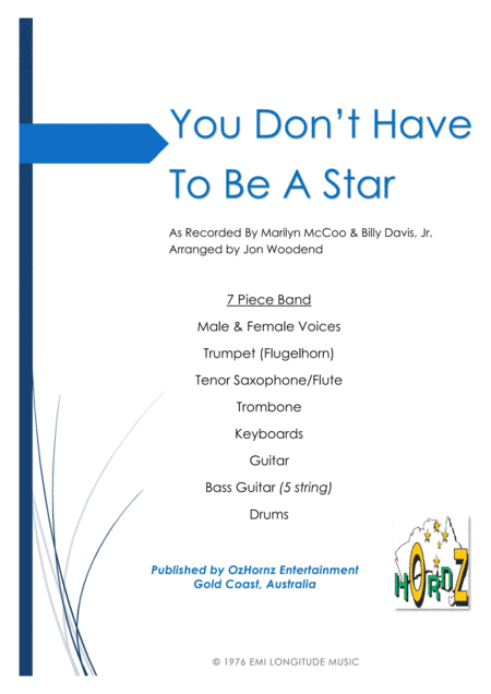 You Don't Have To Be A Star (to Be In My Show) (arr. Jon Woodend)