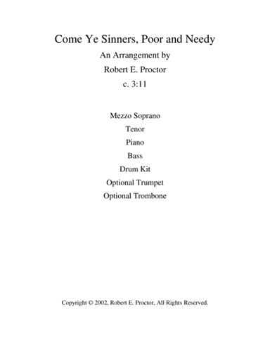 Come, Ye Sinners, Poor and Needy (arr. Robert E. Proctor)