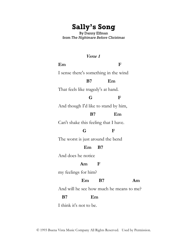 Sally's Song (arr. Vincent Frank)