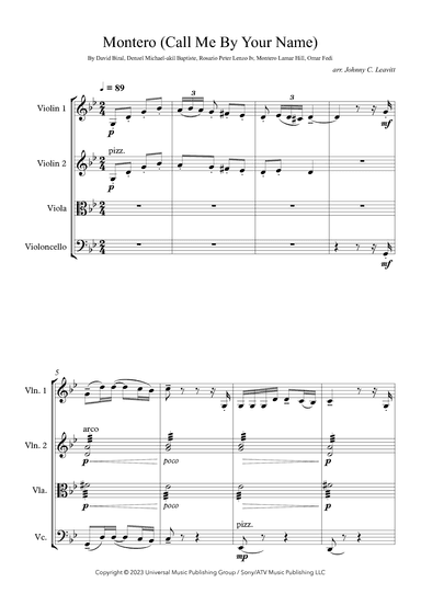 Montero (call Me By Your Name) (arr. Johnny C. Leavitt)