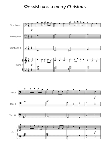 We Wish You a Merry Christmas - Trombone Trio w/ Piano (arr. Ygor Nunes)