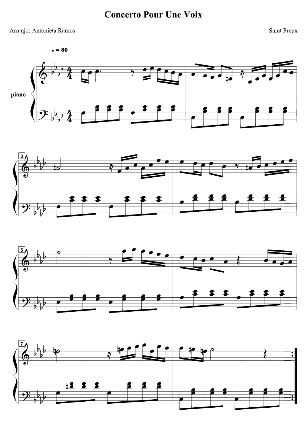 Concerto Pour Une Voix (arr. Antonieta Ramos Valverde)