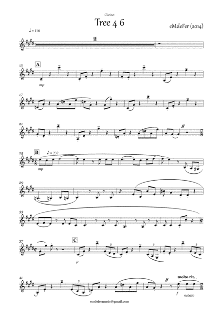 Tree 4 Six- (Eng. Horn, Clarinet, Lute, Cello, Piano & Percussions)