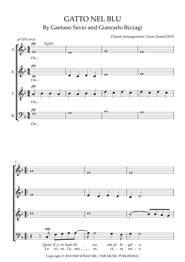 Gatto Nel Blu (arr. César Zumel)
