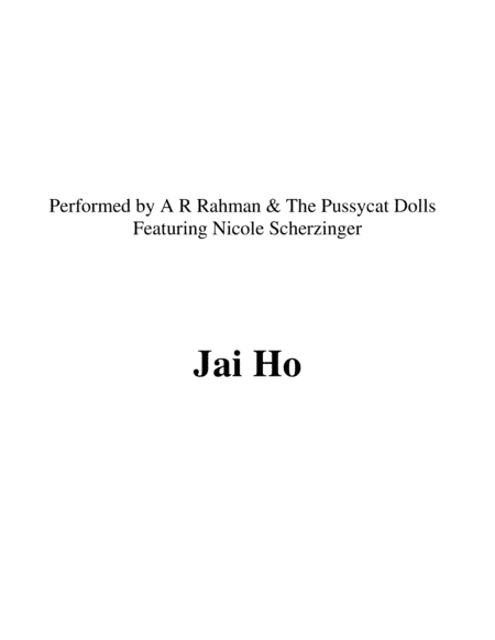 Jai Ho (arr. Ronn M)