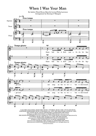 When I Was Your Man (arr. Henrique F Mangoni)