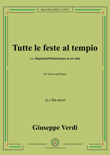 Verdi-Tutte le feste al tempio,in e flat minor (arr. Open Cloud)