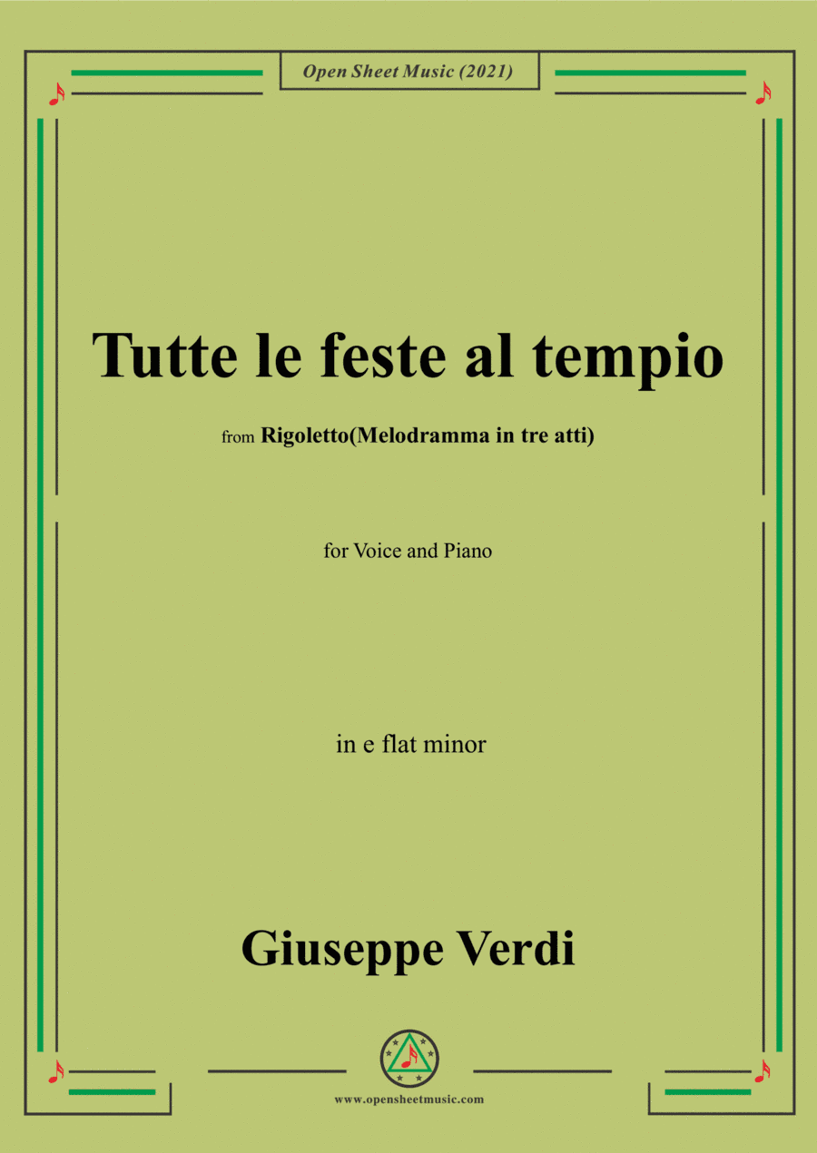 Verdi-Tutte le feste al tempio,in e flat minor (arr. Open Cloud)