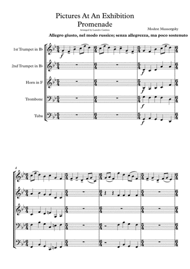 Pictures Of An Exhibition - Promenade - Brass Quintet (arr. Leandro Cardoso)