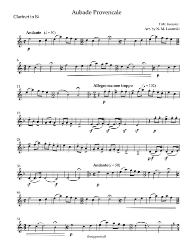 Aubade Provencale (arr. Nick Lacanski)
