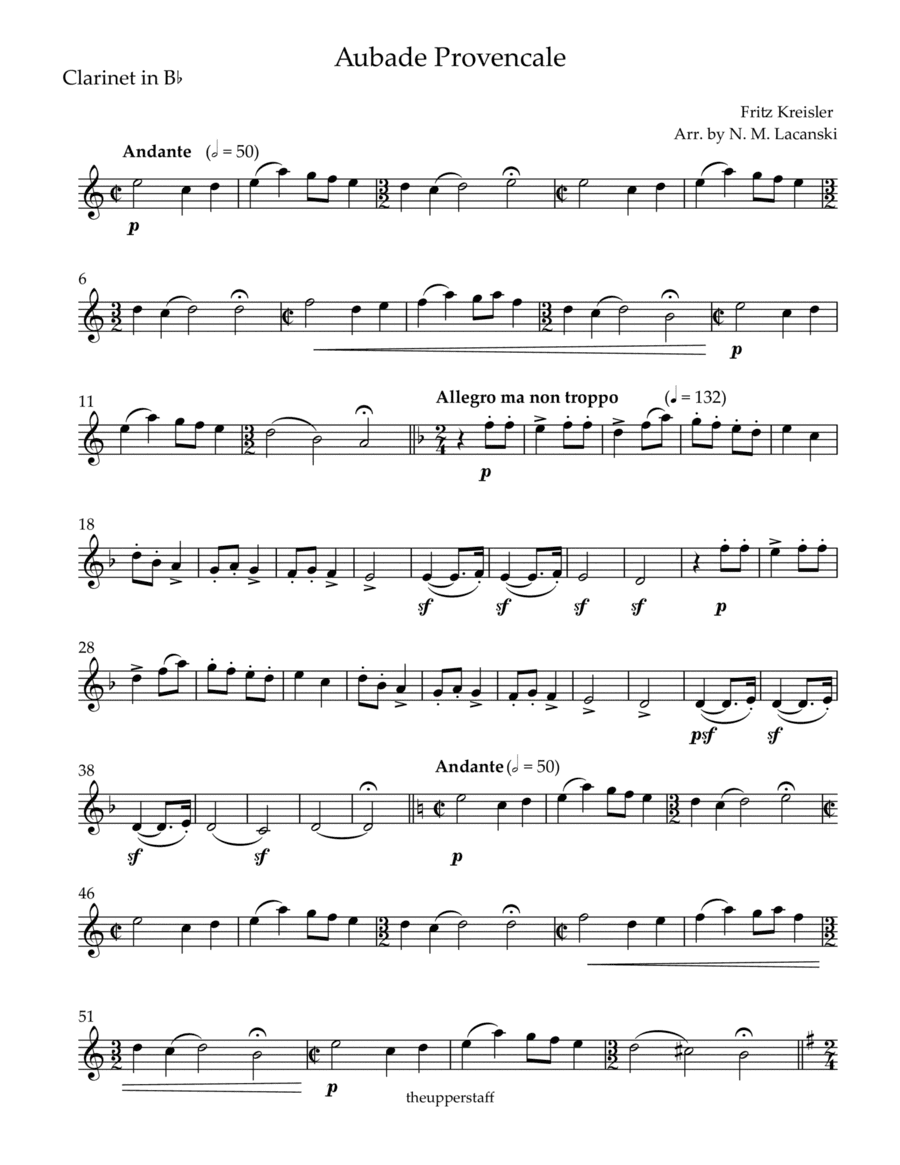 Aubade Provencale (arr. Nick Lacanski)