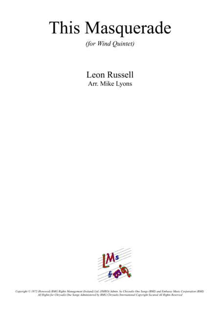 This Masquerade (arr. Mike Lyons)