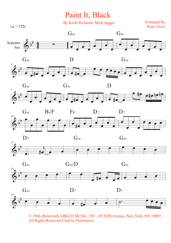 Paint It, Black (arr. Rene Alves)