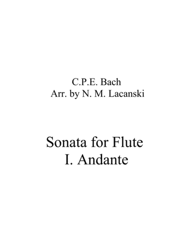 Flute Sonata in A Minor I. Andante (arr. Nick Lacanski)