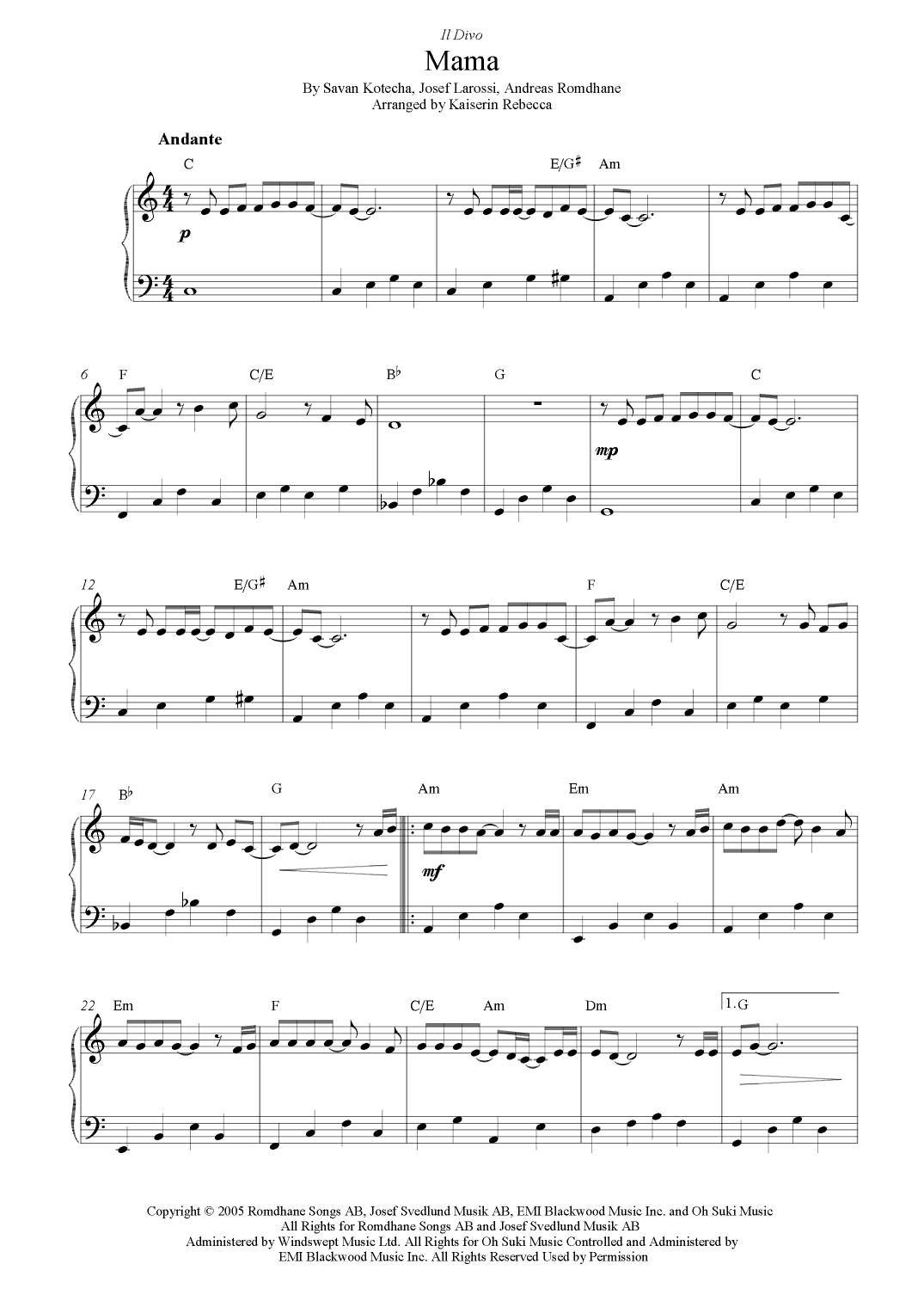 Mama (arr. Kaiserin Rebecca)