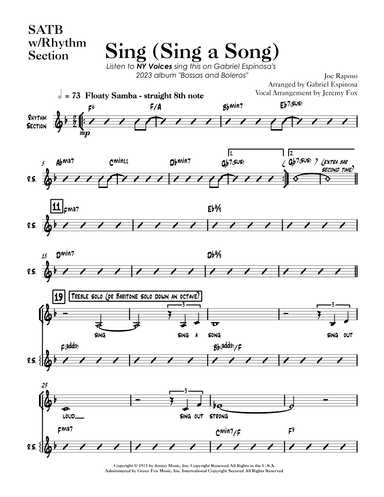 Sing (arr. Gabriel Espinosa & Jeremy Fox)