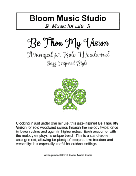 Be Thou My Vision - Jazz Inspired Solo for Woodwind (arr. Edna J. Bloom & Evelyn E. Bloom)