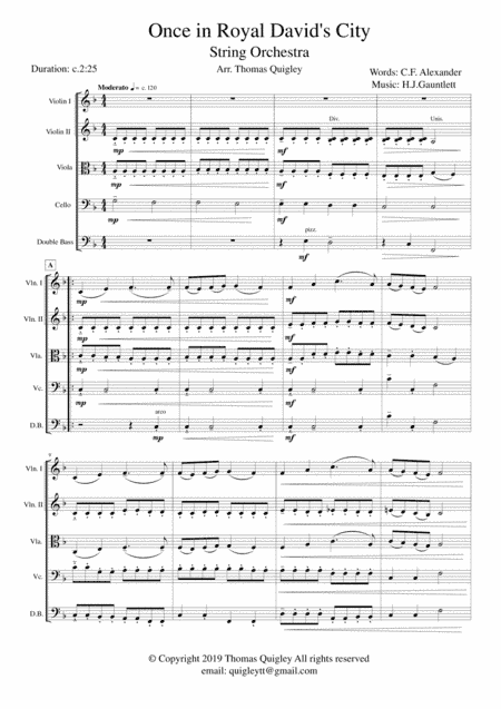 Once in Royal David's City (arr. Thomas Quigley)