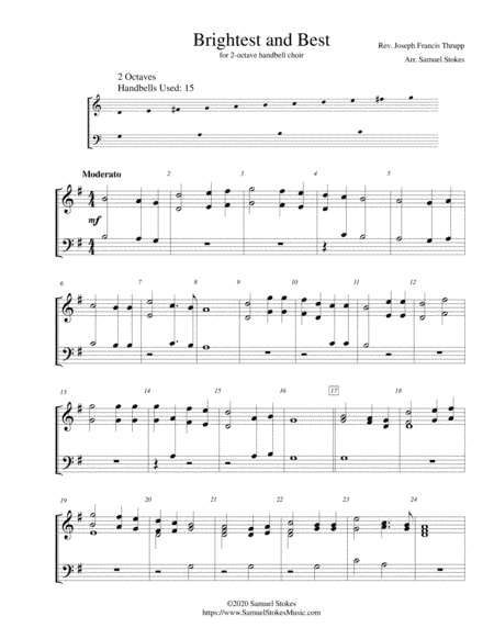 Brightest and Best - for 2-octave handbell choir (arr. Samuel Stokes)