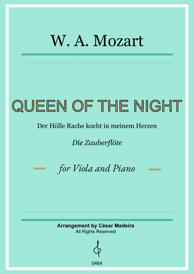 Queen of the Night Aria - Viola and Piano (Full Score) (arr. César Madeira)